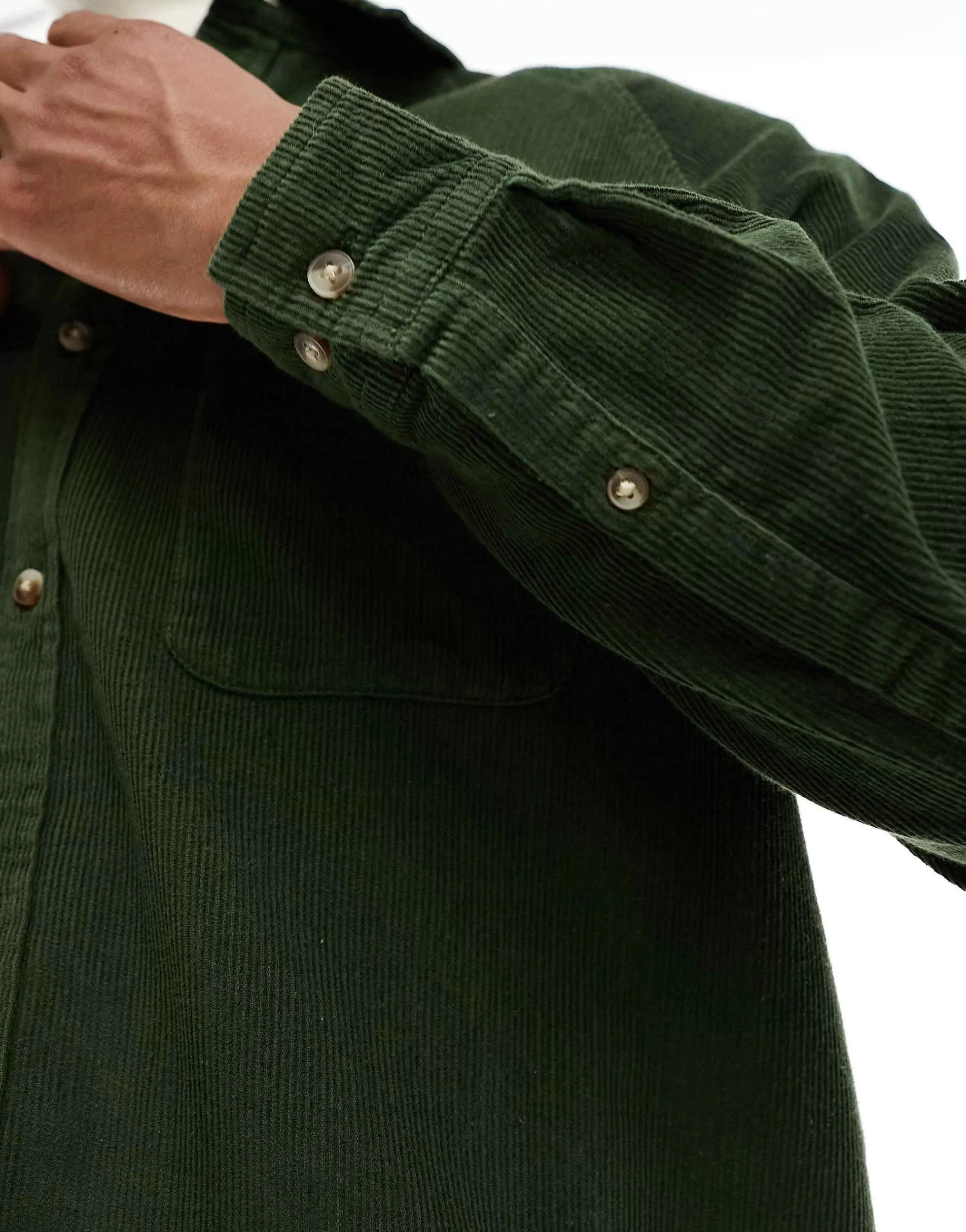 Men DESIGN 90 Oversized Raglan Sleeve Cord Shirt In