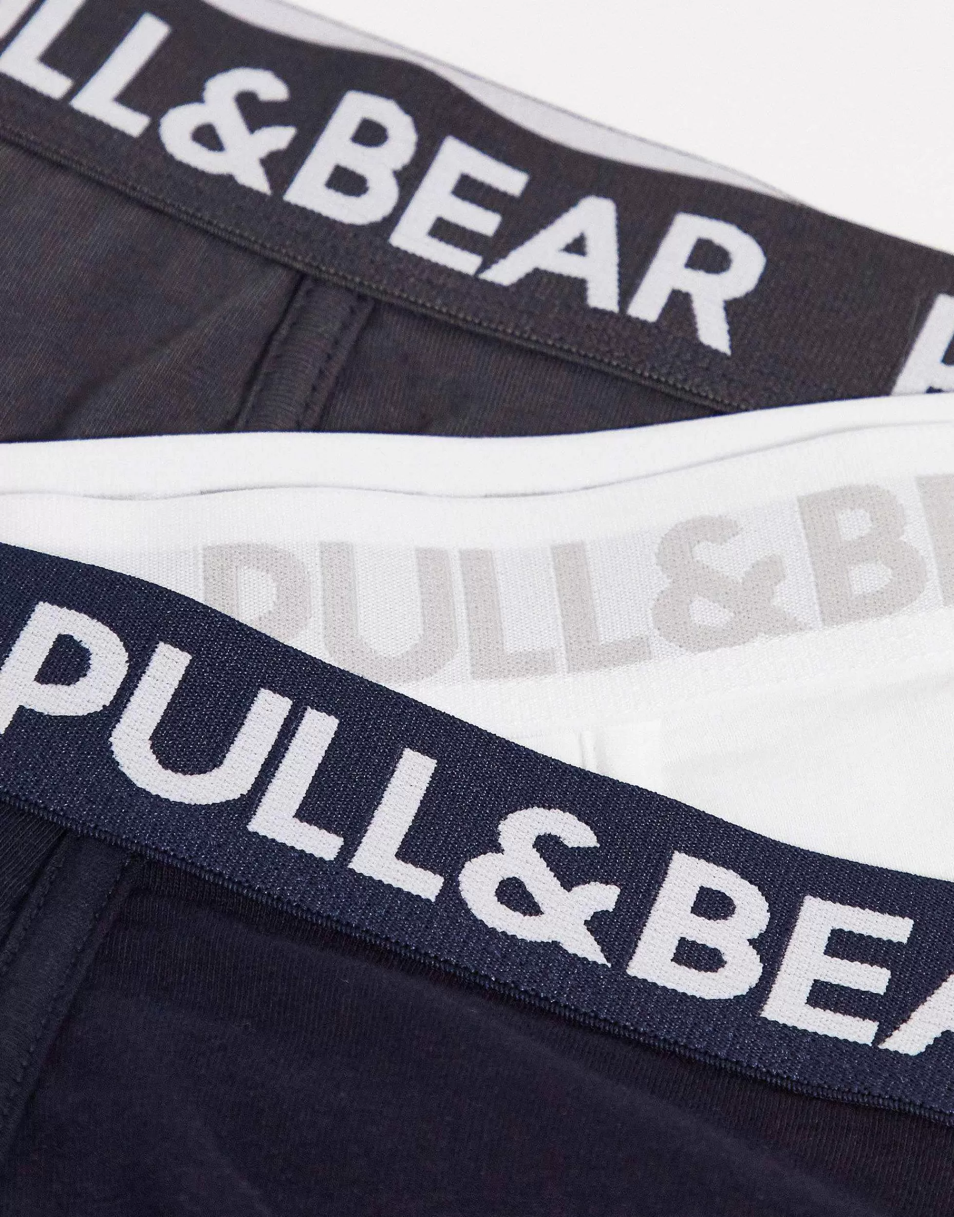 Men Pull&Bear 3 Pack Boxers In White, Grey And Navy