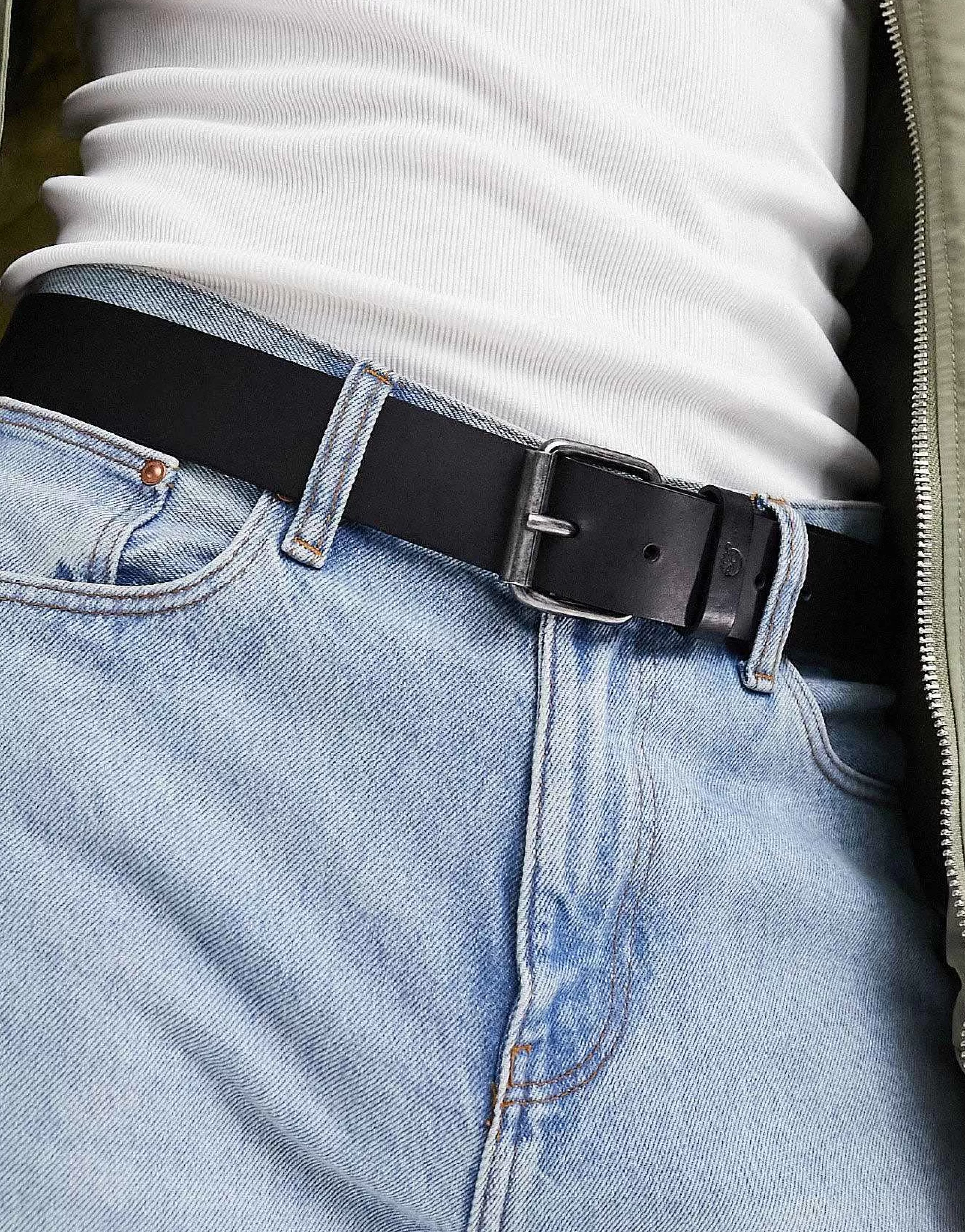Men Timberland Leather Belt In